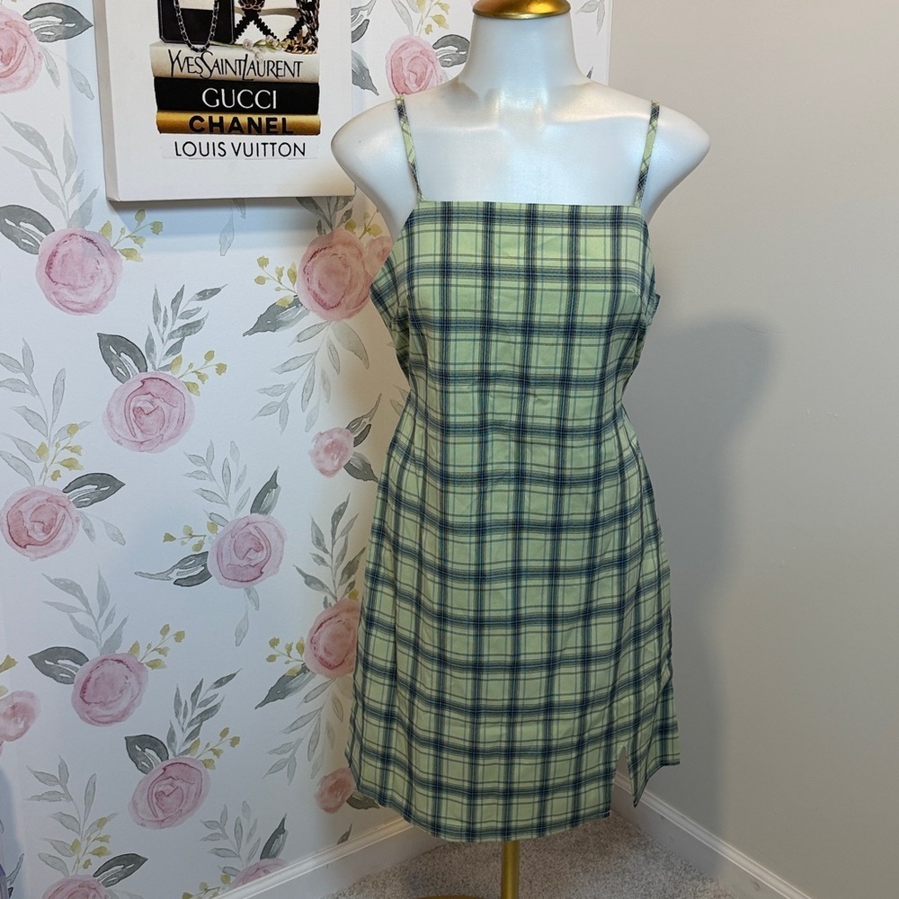 Red Berry Plaid Green Straight Dress